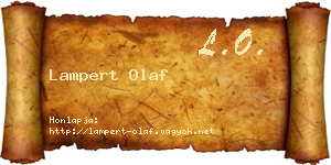 Lampert Olaf névjegykártya
